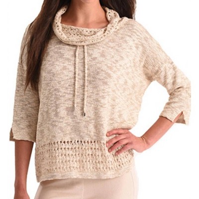 Women's Cowl Neck Crochet Top - ANGEL