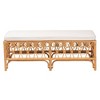 bali & pari Ibiza Rattan Bench White/Light Honey: Handcrafted, Plush Cushion, No Assembly Required - 3 of 4