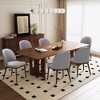 Set of 2 Large Upholstered Dining Chairs with High Back and Wood Legs, Deep Seat Fabric Kitchen Side Chairs for Dining Room - 2 of 4