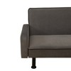 DOMETOUR Brown Flannel Living Room Sofabed - 3 of 4