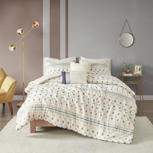 5Pcs Duvet Set, Modern Bedding Set, Cotton Bed Comforter - 1 of 4