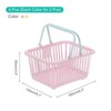 Unique Bargains Plastic Grocery Shopping Toy Organizing Mini Decorative Baskets 6.3" x 3.5" x 5.1" 4 Pcs - 2 of 4