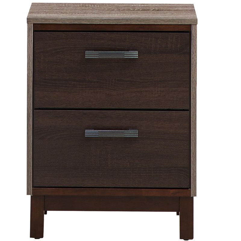 Passion Furniture Magnolia 2-Drawer Brown Nightstand (24 in. H x 19 in. W x 15.5 in. D), 1 of 7