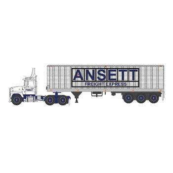 1/64 White & Blue Ford LN9000 with 40' Tri-Axle Van Trailer, Ansett, DCP 60-1284