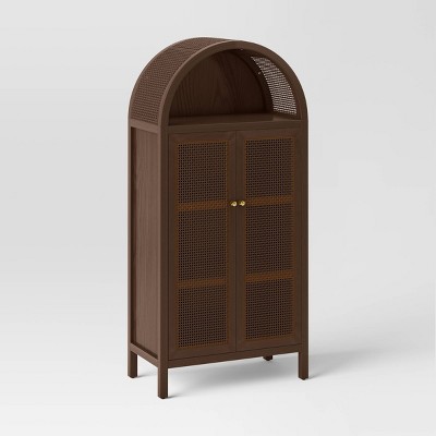 Woven Arched Wood Cabinet Brown - Opalhouse™