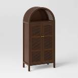 Woven Arched Wood Cabinet Brown - Threshold™