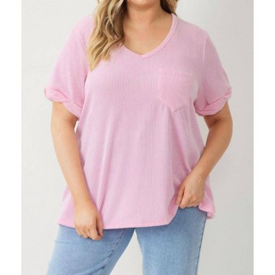 Women's V Neck Relaxed Fit Knit Top - entro