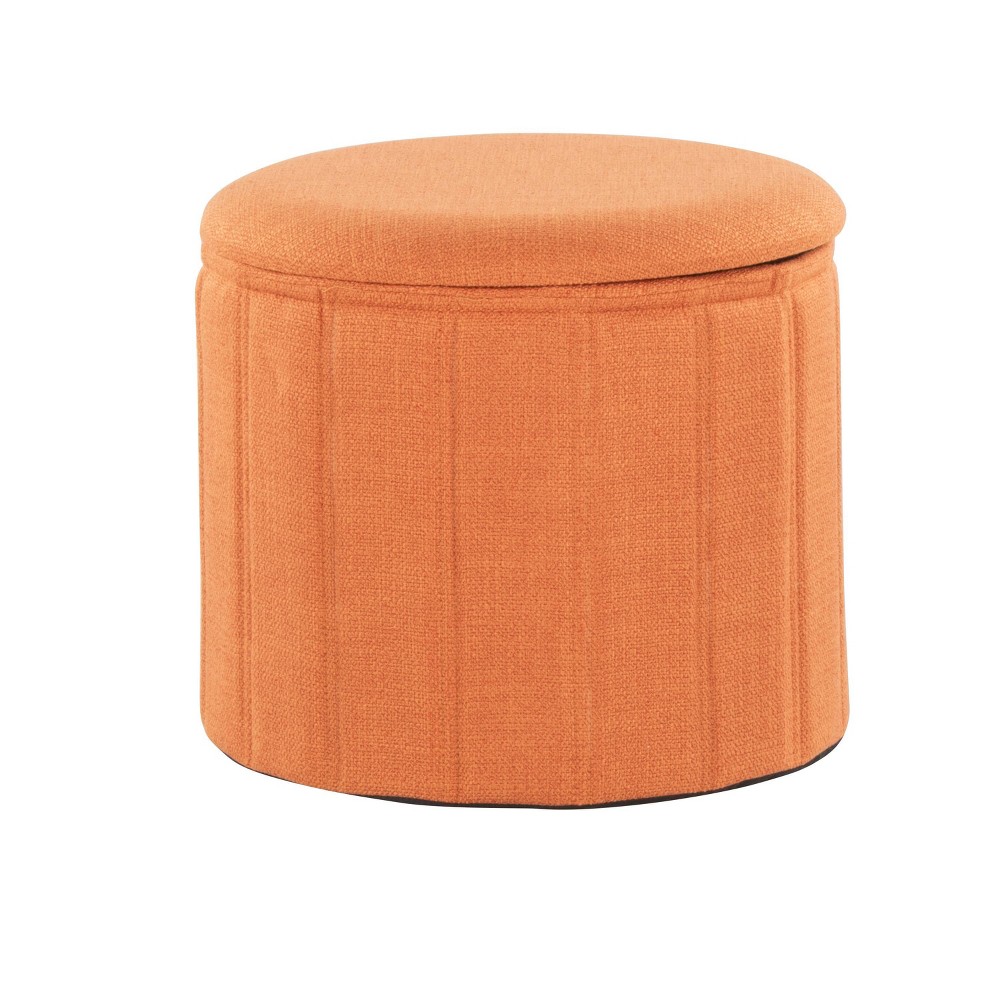 LumiSource Lindsey Folding Ottoman Orange Polyester