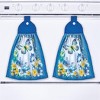 Collections Etc Blue Butterfly and Floral Hanging Kitchen Towels - Set of 2 Blue - 2 of 3