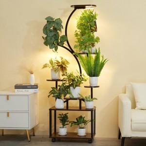 Plant Shelf With Grow Lights,8 Tiered Plant Stand,Plant Stand For Indoor Plants,S-Shaped Plant Rack For Livingroom Furniture Indoor -The Pop Home - 1 of 4