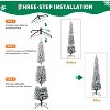 Flocked Christmas Tree - 6FT Snow Christmas Tree with Sturdy Metal Stand, Green & White Xmas Decor for Home, Office - 3 of 4
