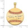Black Bow Jewelry 14K Gold Plated Tony La Russa Signature MD Enamel Baseball Pendant - 4 of 4