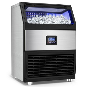 RAPSUAR 15 in.120lbs./24H Full Size Cube Commercial Freestanding/Undercounter Ice Maker 30lbs.Storage Bin - 1 of 4