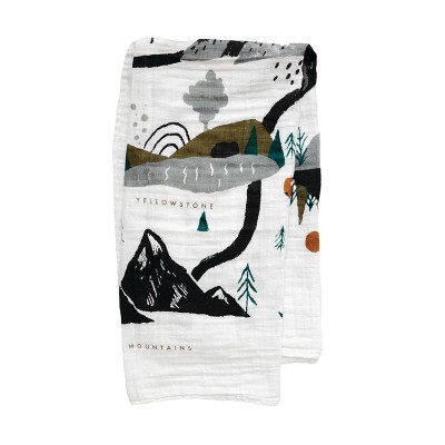 Clementine Kids National Parks Swaddle Wrap - Green/White