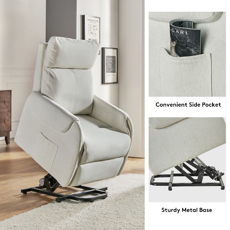 Set of 2 Miriam Upholstered Lift Assist Power Recliner Chair for Elderly | Artful Living Design, 3 of 11