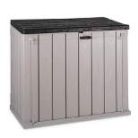 Toomax Stora Way All-Weather Outdoor XL Horizontal 5' x 3' Storage Shed Cabinet for Trash Can, Garden Tools, & Yard Equipment, Taupe Gray/Anthracite