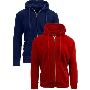 Galaxy By Harvic Boy's Slim Fit Fleece Lined Zip Up Hoodie-2 Pack - 1 of 4
