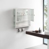 TROPOW Wall-Mounted Double Glass Door Cabinet,Storage Cabinet with Detachable Shelves, Versatile Sideboard for Kitchen Laundry Office White Style 3 - 3 of 4