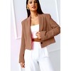 Coolmee Women Business Casual Long Sleeve Button-Down Lapel V Neck Slim Fit Lightweight Suit Work Office Jacket - 2 of 4
