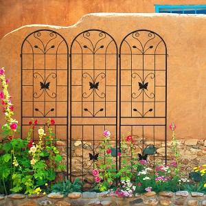 KTMBDW 4/2 Pack 86x19in Metal Garden Trellis Rustproof Trellis for Climbing Plants Outdoor Flower Support, Arch - 1 of 4
