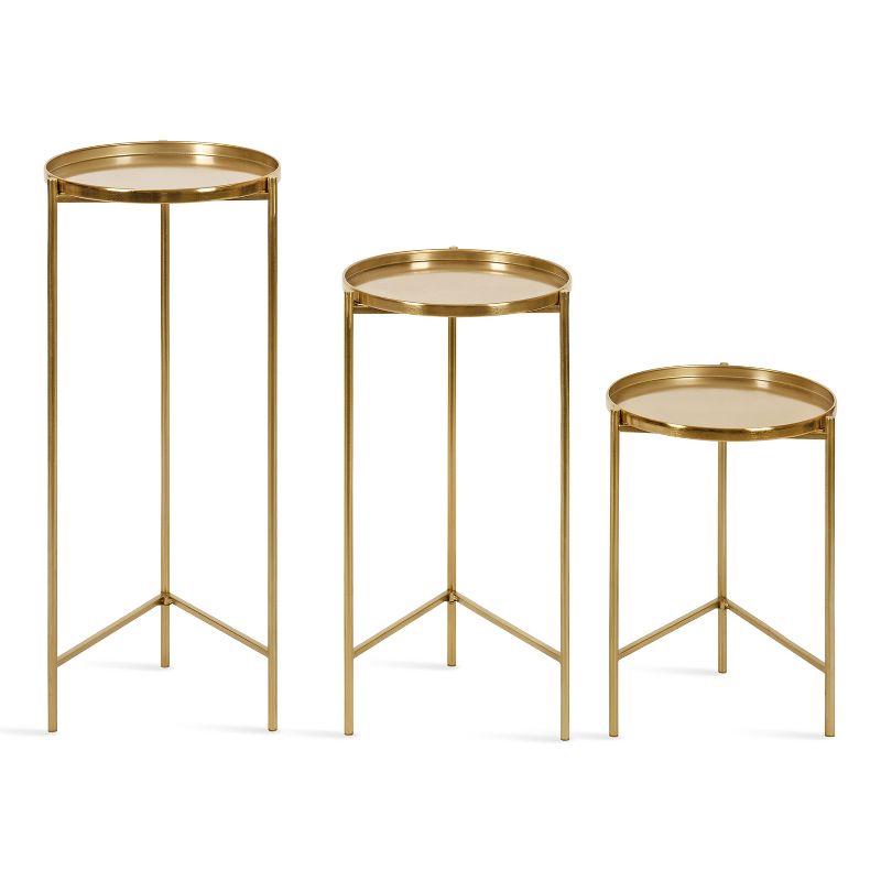 Kate and Laurel Ulani Round Metal Accent Table Set, 4 of 11