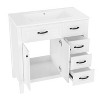 Okak 36" Bathroom Storage Cabinet with Sink, Bathroom Vanity with 3 Drawers and 1 Spacious Cabinet, Solid Frame for Bathroom - 3 of 4