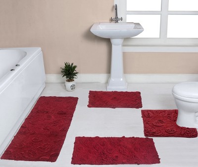 Modesto Collection Cotton Tufted Set of 4 Bath Rug Set - Home Weavers