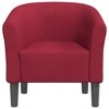 vidaXL Tub Chair Wine Red Pinewood Single Tub Chair Round Modern - Red - 3 of 4