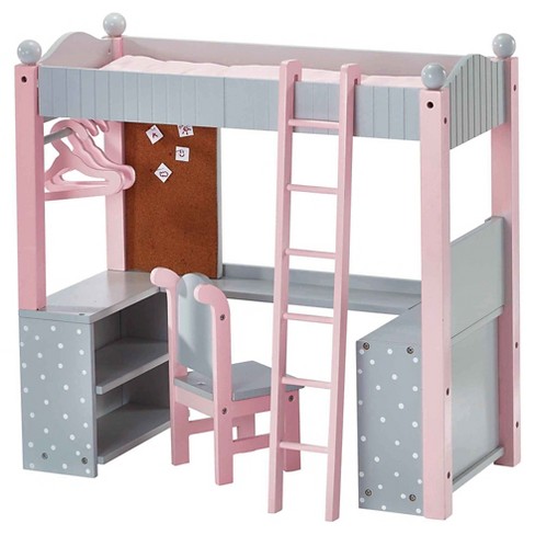 College Dorm Double Bunk Desk Gray, Barbie Bunk Bed Target