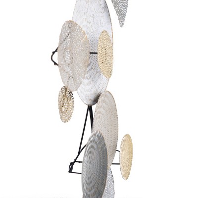 Multicolor Laser Cut Metal Lilies Wall Sculpture