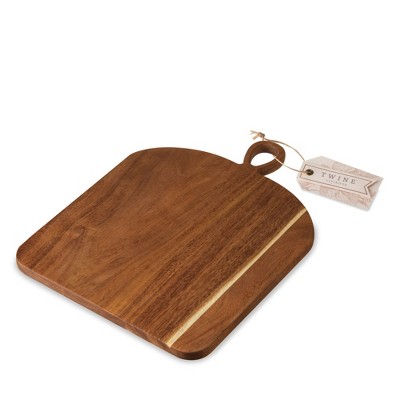 Large Acacia Wood Rectangular Serving Board with Built-In Handle