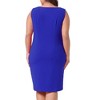 Agnes Orinda Women's Plus Size Office Club Classic Boat Neck Sleeveless Bodycon Dresses - 4 of 4
