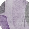Purple Eggplant And Gray Abstract Washable Indoor Outdoor Area Rug - 4 of 4