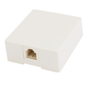 Unique Bargains Beige RJ11 6P4C Telephone Modular Single Port Surface Mount Jack - 1 of 4