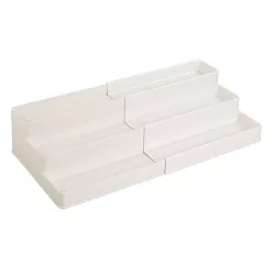 mDesign Plastic Expandable 3-Tier Shelf Organizer for Medicine, Vitamins,  Cream