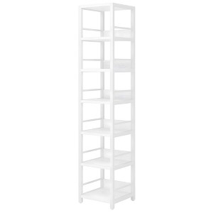 NicBex 6-Tier Corner Bookshelf with Display Shelves & Metal Frame Bookcases for Living Room Home Office, Brown - 1 of 4