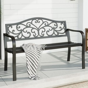 Captiva Designs Two Seat Cast Steel Garden Bench - 1 of 4