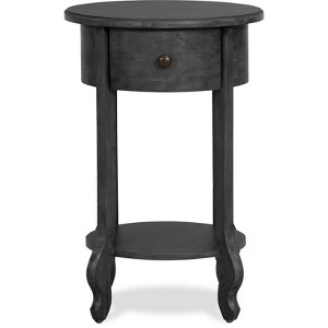 James Round Side Table Dark Gray - Finch: Elegant Wood Legs, No Assembly Required, Modern Style - 1 of 4
