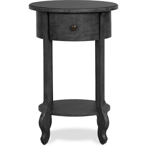 James Round Side Table Dark Gray, Round Occasional Table