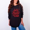 Jolly Mom's Club Distressed - Women's Garment Dyed Long Sleeve Graphic T-Shirt - 3 of 4
