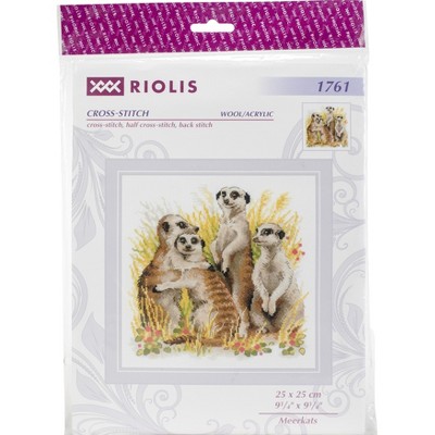 Riolis Counted Cross Stitch Kit 9.75x9.75-meerkats (14 Count) : Target