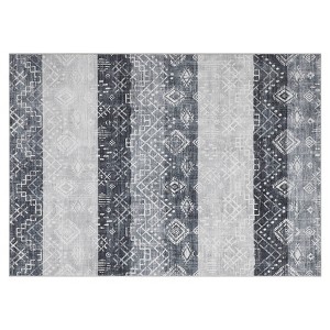 10*13 Washable Modern Abstract Patchwork Pattern Printed Rug Non-Slip Backing Stain Resistant Ultra-Thin Carpet Floor Cover for Living Bedroom Grey - 1 of 4