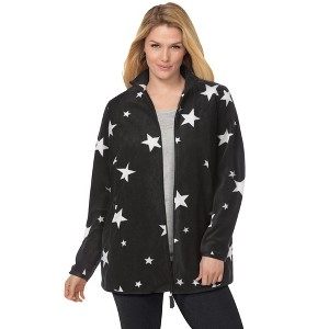 Woman Within Plus Size Zip-Front Microfleece Jacket - 1 of 4