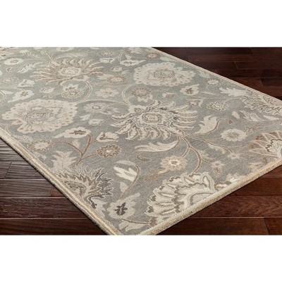 Eckville Burgundy Wool Tufted Rectangular 5' x 8' Area Rug