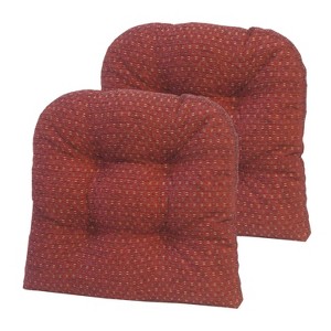 Gripper 15" x 15" Raindrops Universal Chair Cushion Set of 2 Red: Indoor Kitchen Seat Cushions, Polyester, Half-Circle - 1 of 2