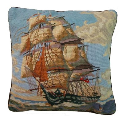 C&F Home 16" x 16" Uss Constitution Needlepoint Pillow
