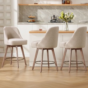 Bekrvio 26'' Counter Height Bar Stools, Linen Fabric - 1 of 4