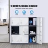 VEVOR Metal Locker for Employees, 9 Doors Storage Cabinet with Card Slot, Gray Steel Employee Lockers with Keys, 66lbs Loading Capacity - 3 of 4
