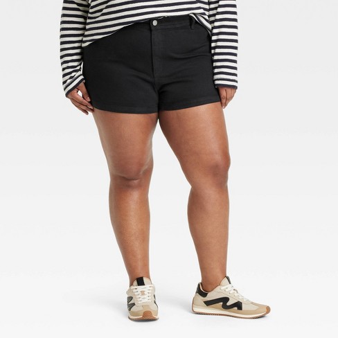 Women s High rise Sailor Jean Shorts Universal Thread Black 18 Target