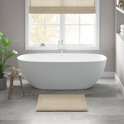 Kumasinova Plush Cotton Bathroom Rug, 3000 GSM Reversible Bath Rug, Tufted Washable Rug, Non-Slip Area Rug, Door Mat